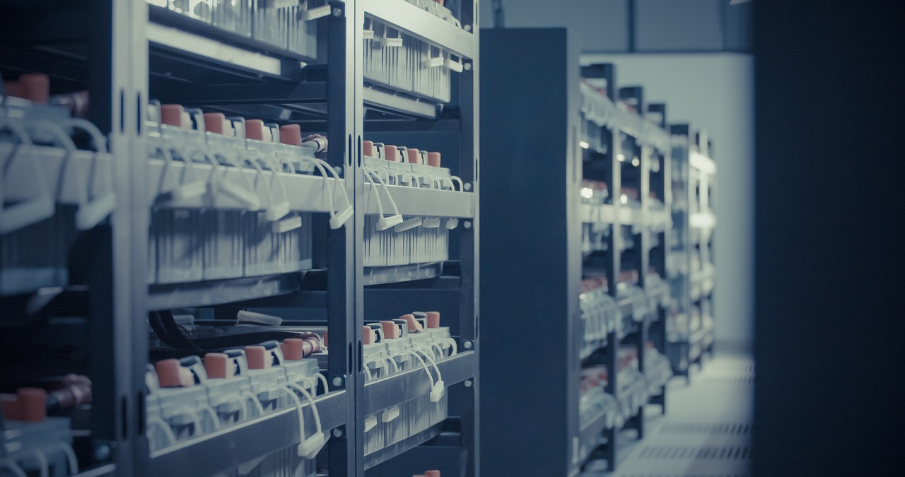 Rows of equipment racks in a data centre